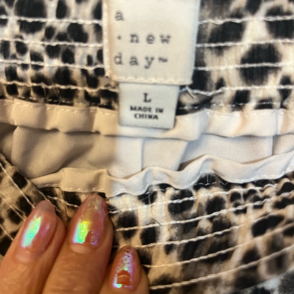A New Day | Leopard Print Lined Pleated Maxi Women's Skirt Large - Picture 3 of 6